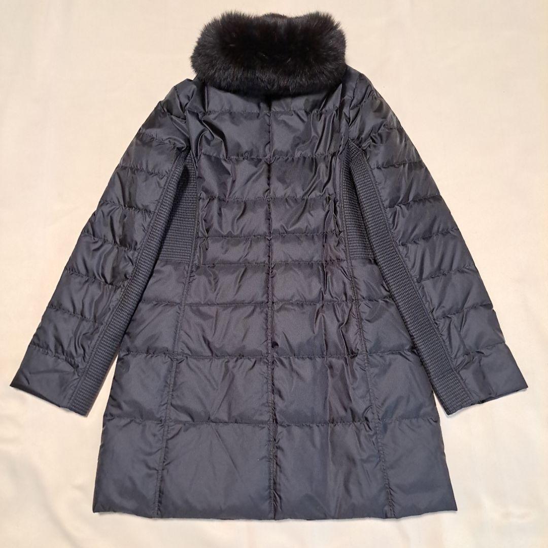 BURBERRY LONDONトレンチコートブラック ファー付きメガチェックM