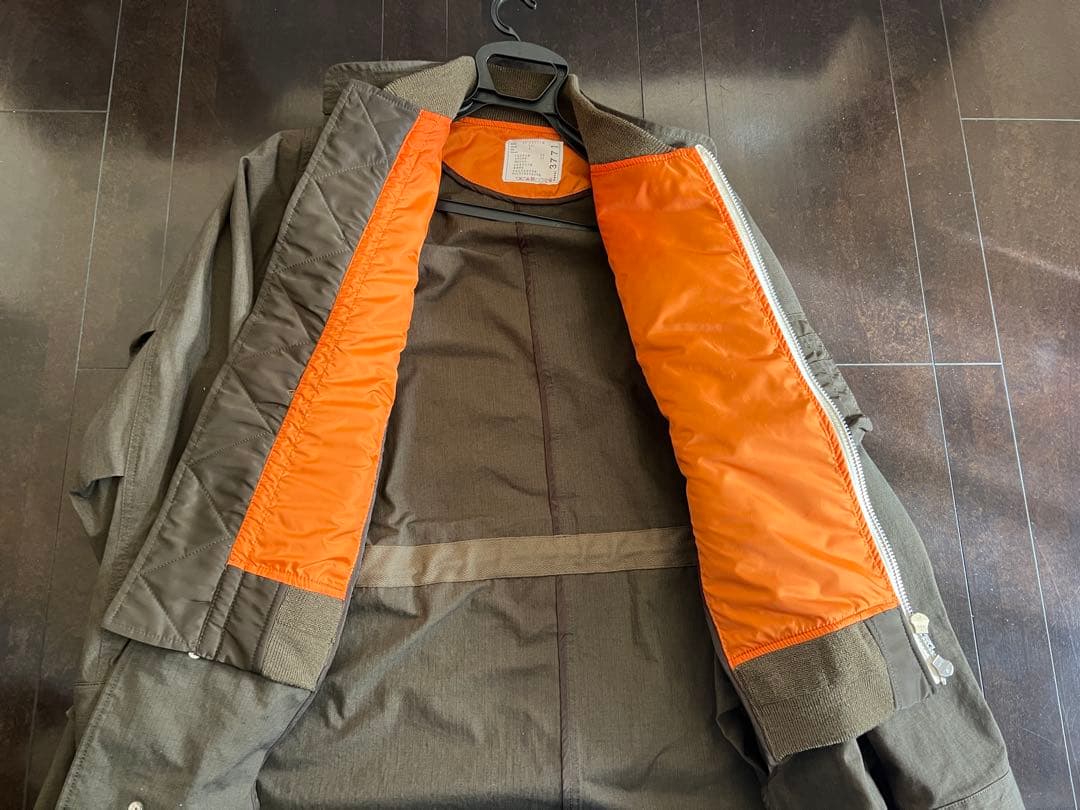 【極美品】sacai 25-03771M Rip Stop Coat カーキ