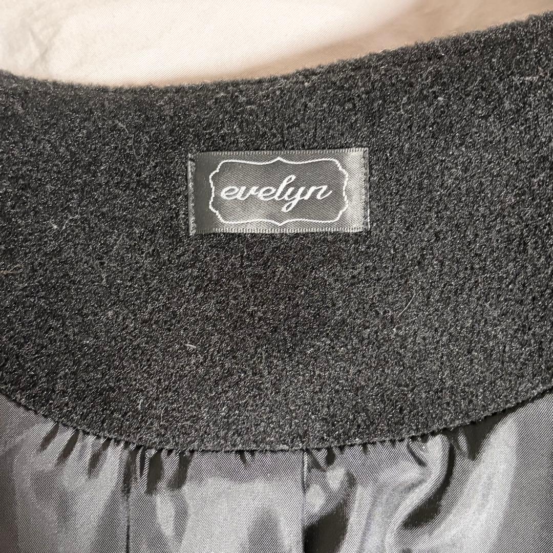 evelyn ビジューコート ティペット M ブラック
