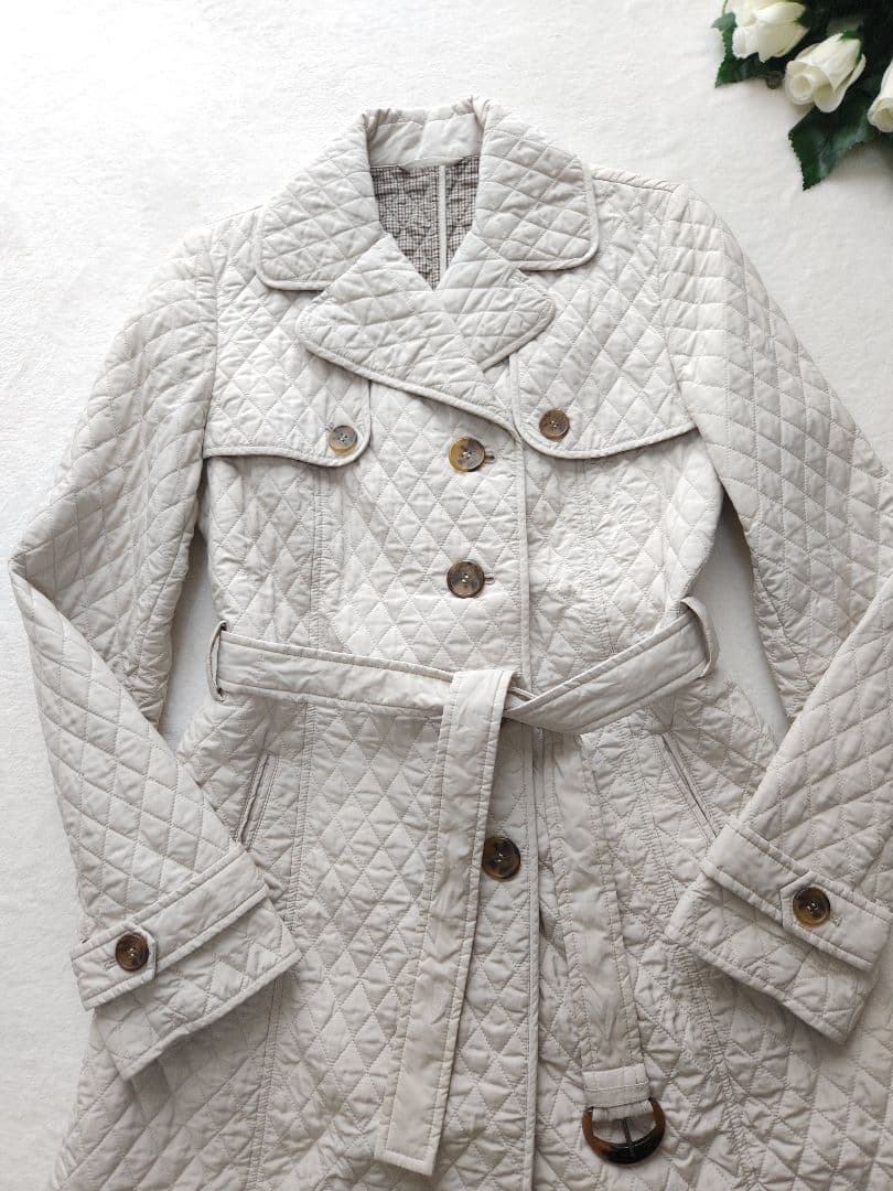 【美品 未使用】MaxMara 高級コート キルティング ベルテッド