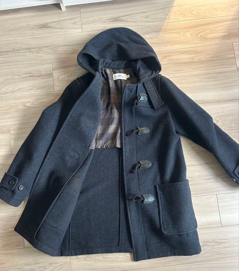 極美品　ダークグレー ダッフルコート coach