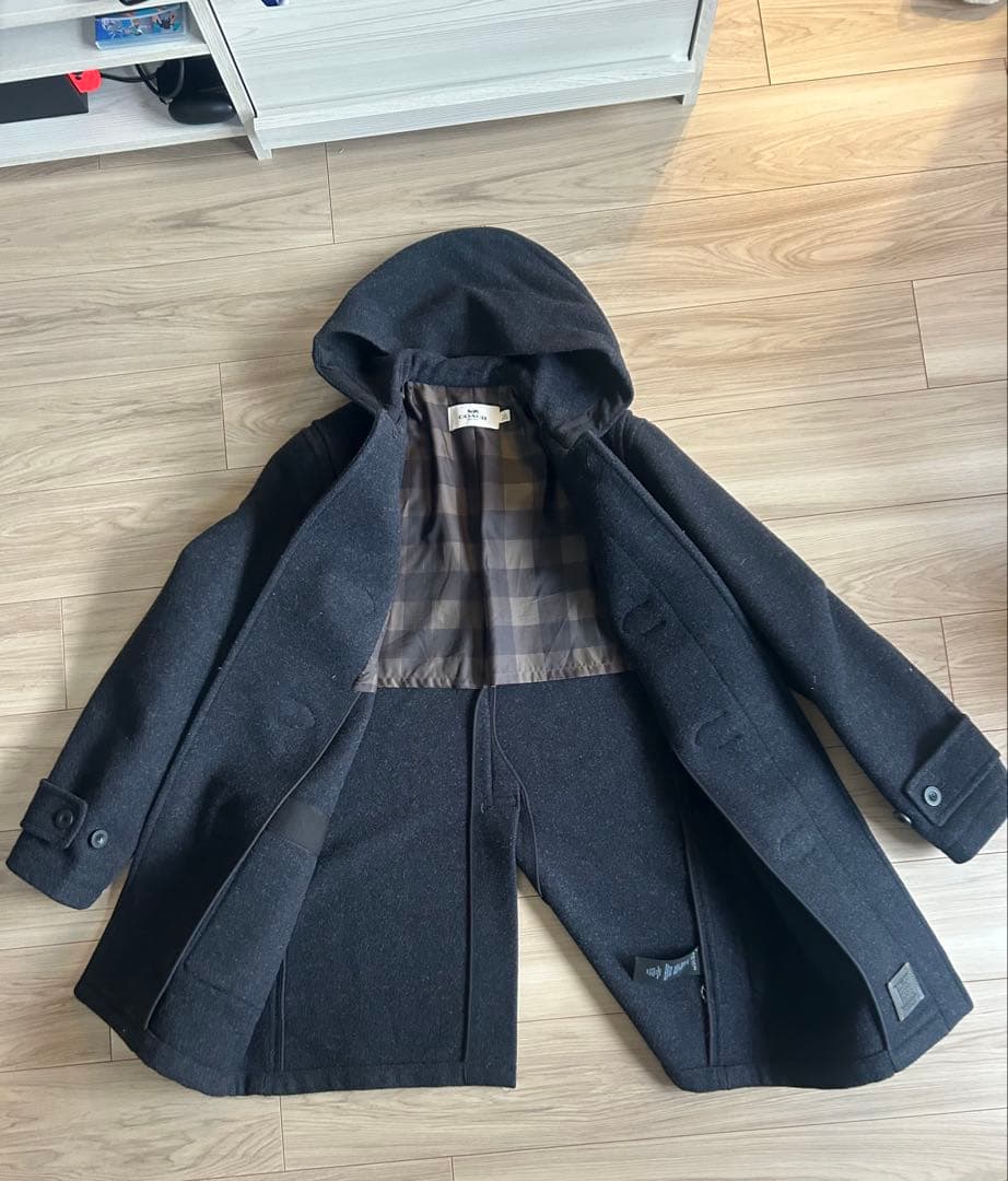 極美品　ダークグレー ダッフルコート coach