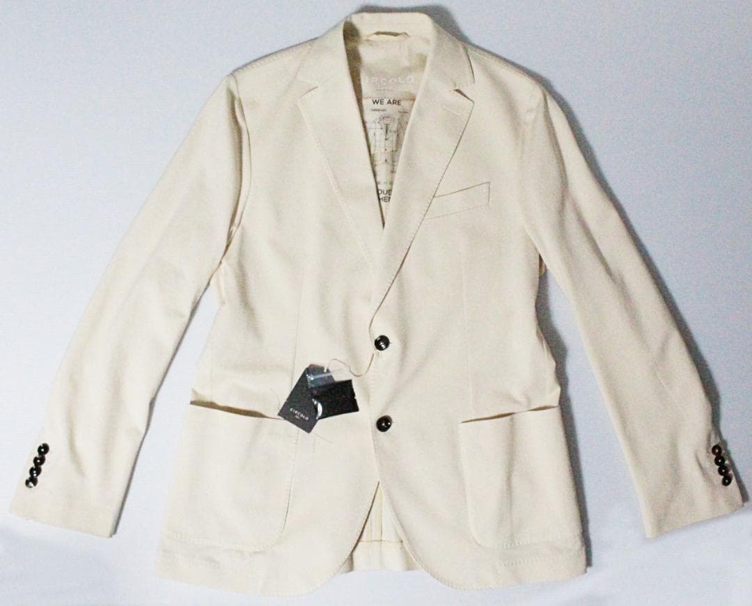 未使用 チルコロ1901 ストレッチ鹿の子 ジャケット 52（2XL）アイボリー