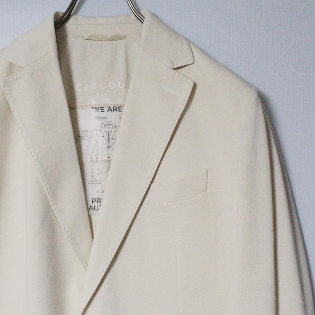 未使用 チルコロ1901 ストレッチ鹿の子 ジャケット 52（2XL）アイボリー
