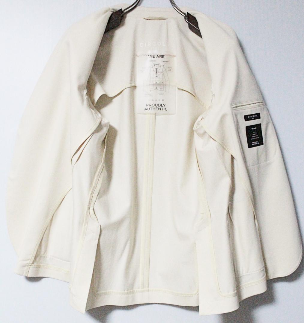 未使用 チルコロ1901 ストレッチ鹿の子 ジャケット 52（2XL）アイボリー