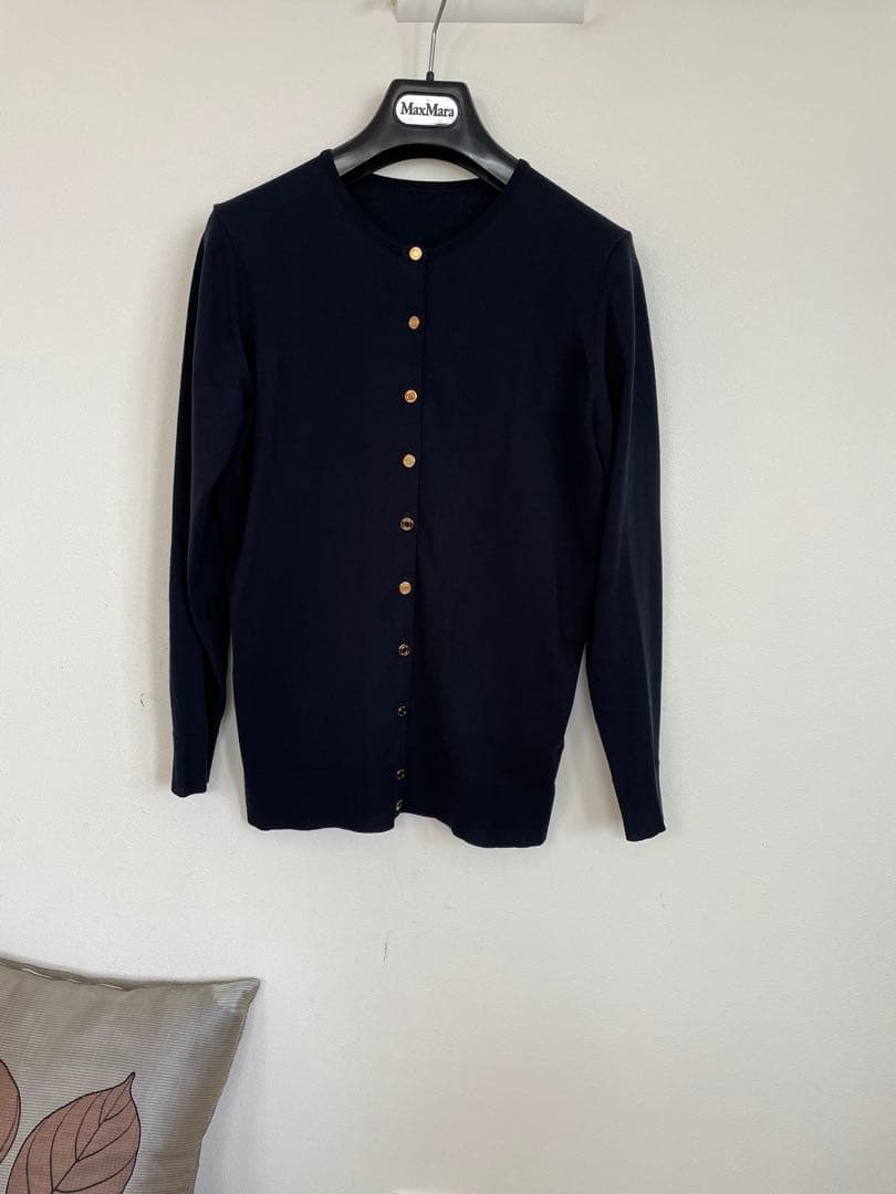 美品☆MUSE DeuxiemeClasseクルーネックカーディガン　ネイビー