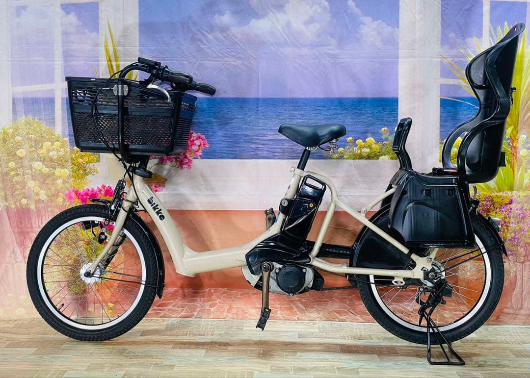 どら 　BIKKE 13AH⭐️ブリヂストン子供乗せ電動自転車Y3263