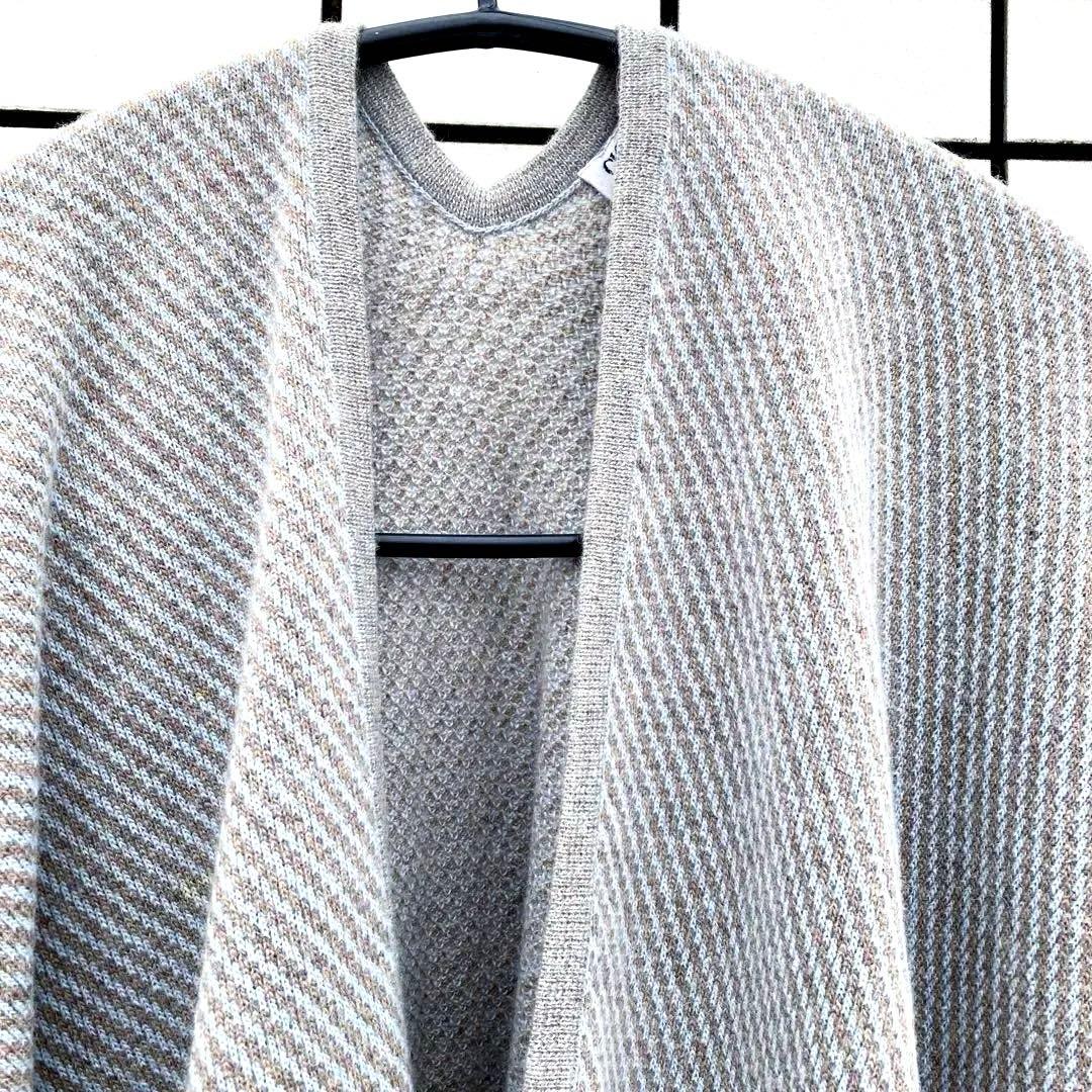 ARMANI/アルマーニ■大判ストール ショール ポンチョ■グレー×ブルー