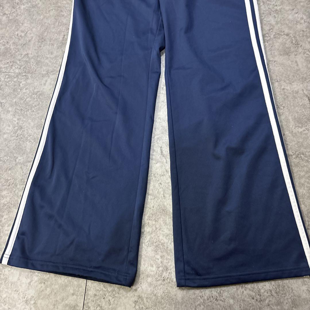 archive y2k adidas トラックパンツ　フレア　ネイビー　L