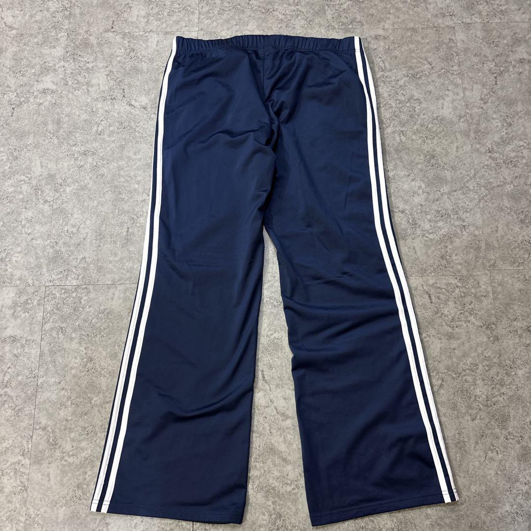 archive y2k adidas トラックパンツ　フレア　ネイビー　L