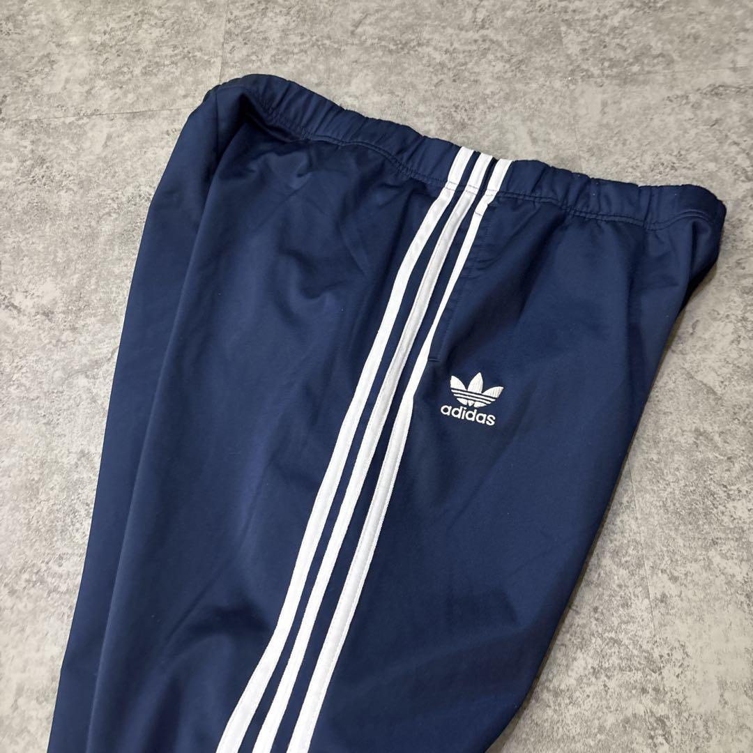 archive y2k adidas トラックパンツ　フレア　ネイビー　L