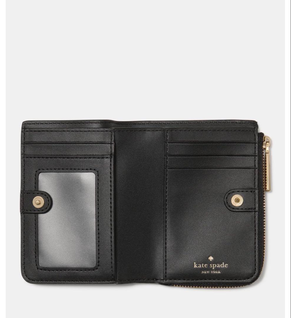 ケイトスペード　スペード フラワー スモール Lジップ ウォレット　折り財布　黒