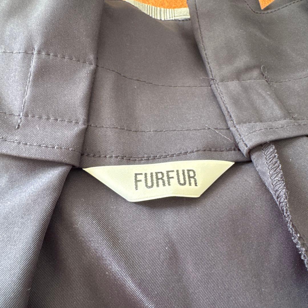 【かなり希少】FURFURアシンメトリータック｜ロングスカート｜ネイビー系｜F