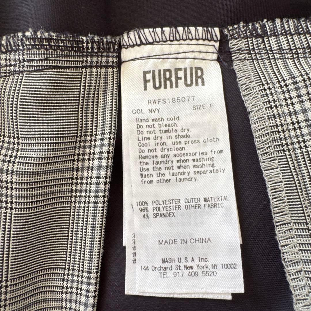【かなり希少】FURFURアシンメトリータック｜ロングスカート｜ネイビー系｜F