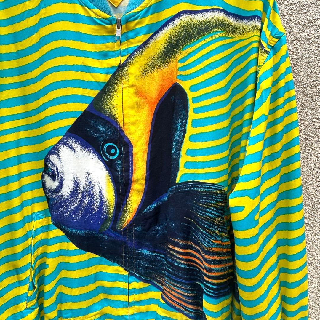 KENZO PARIS アーカイブ 魚プリント ブルゾン 希少　80s