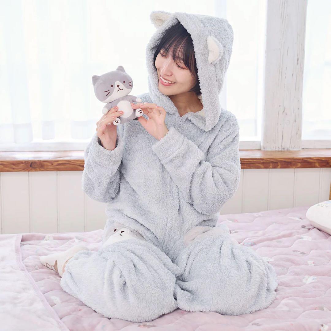 2点 猫耳フード ルームウェア