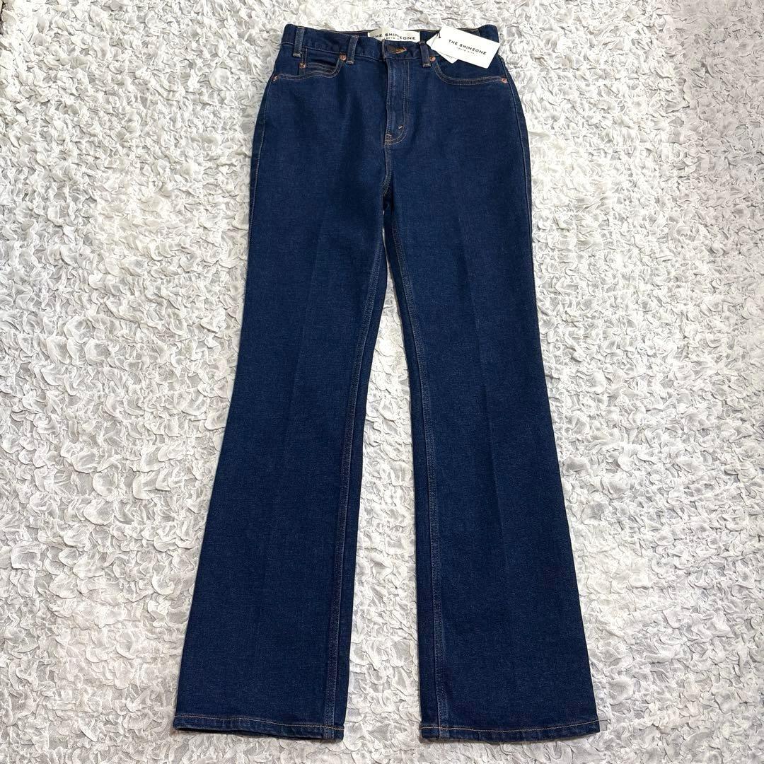 新品 タグ付　シンゾーン　2.5万円　フレア デニム パンツ　ストレッチ　ライン