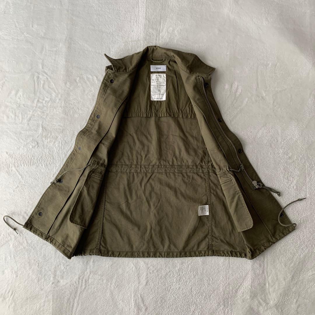 人気 HYKE ハイク スリーブレス フィールド ジャケット ベスト ミリタリー