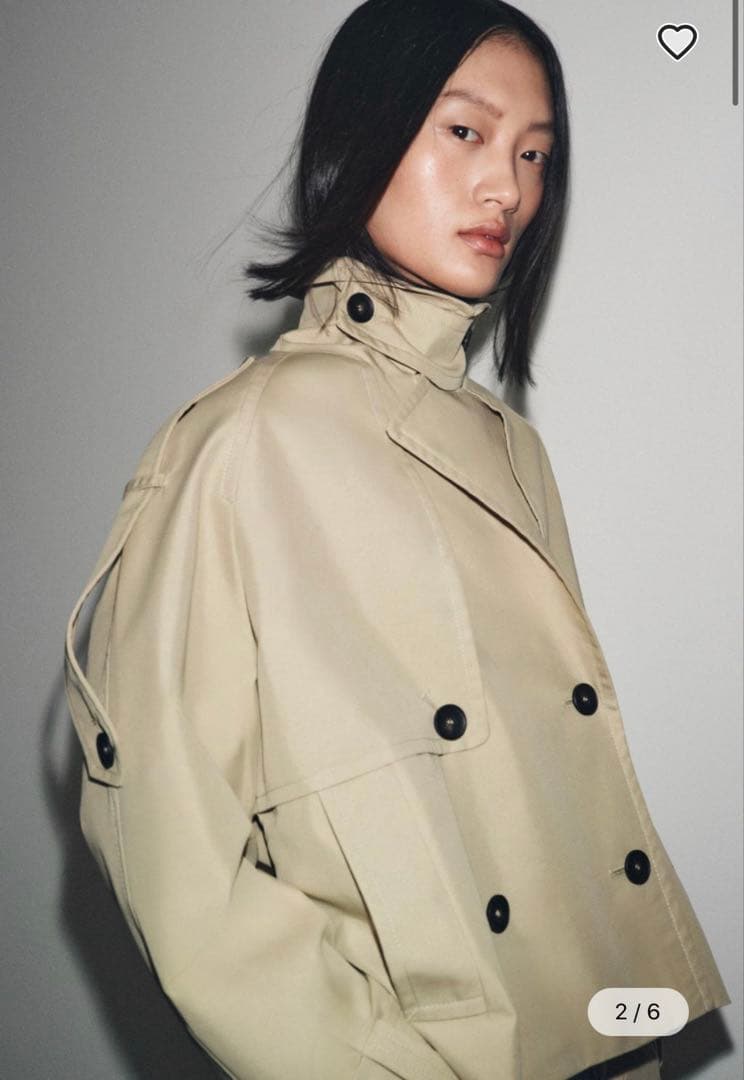 ZARA ZW COLLECTION ショート丈撥水加工トレンチコートL