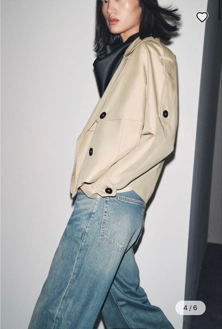 ZARA ZW COLLECTION ショート丈撥水加工トレンチコートL