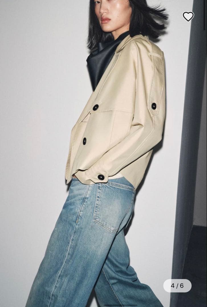 ZARA ZW COLLECTION ショート丈撥水加工トレンチコートL