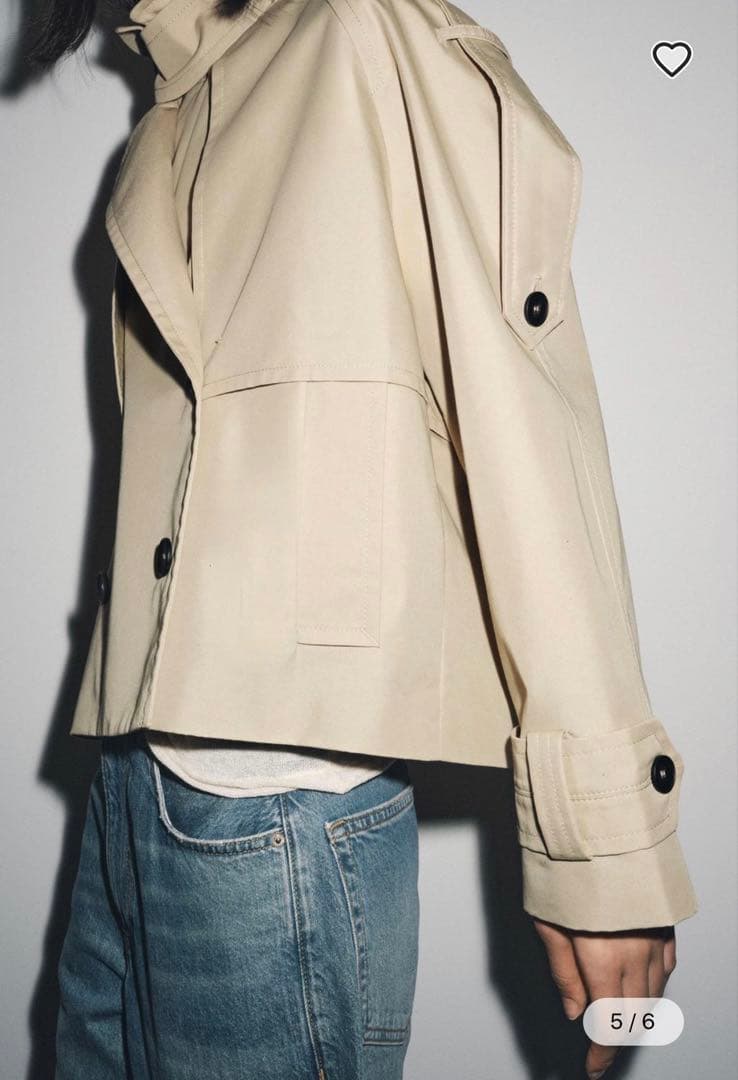 ZARA ZW COLLECTION ショート丈撥水加工トレンチコートL