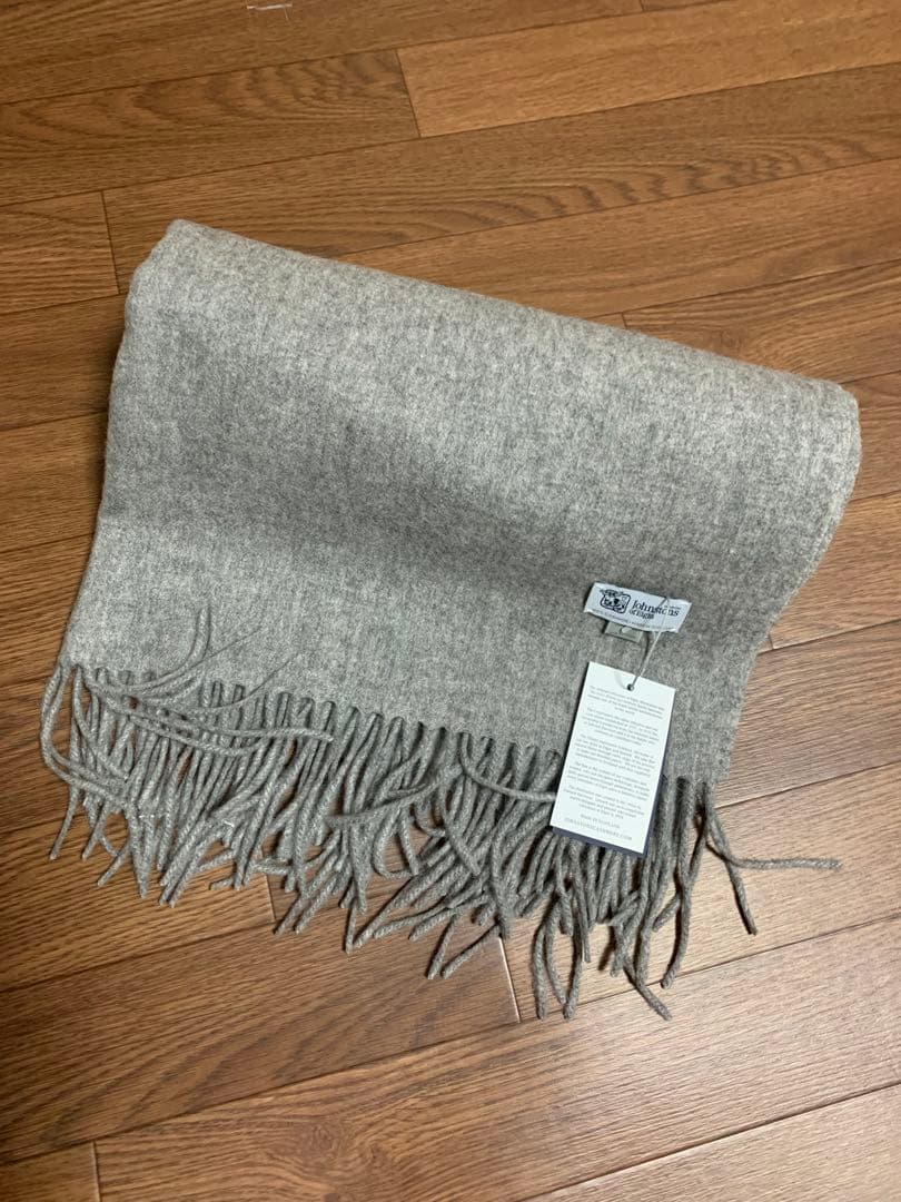 B*i様 大判ジョンストンズ カシミア100%マフラー グレー