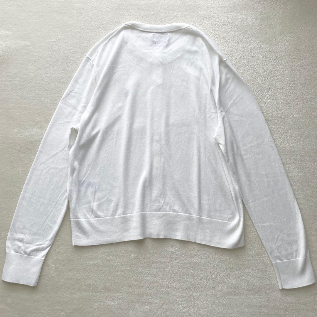 極美品 ポロラフルローレン カーディガン 大きい QR付 ピマコットン 白 XL