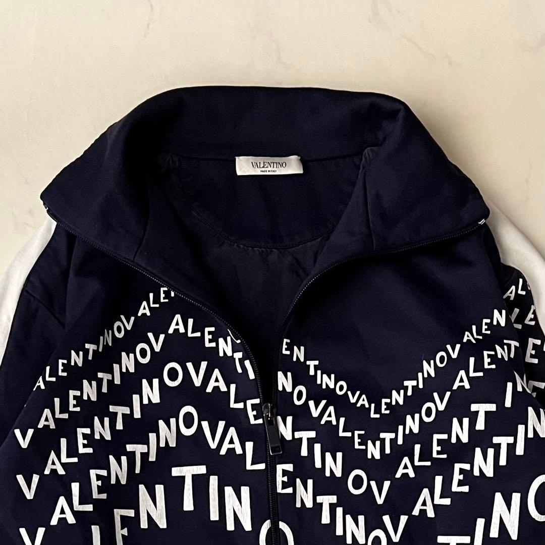 現行品 VALENTINO トラックジャケット ブルゾン ロゴ入 ネイビー 近年