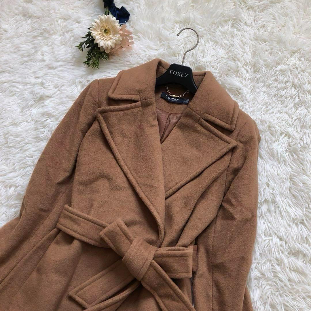 大きいサイズ✨ラルフローレン ロングコート ブラウン ベルト カシミヤ L