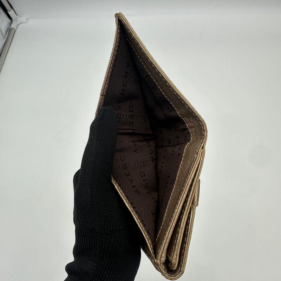 GIVENCHY ジバンシィ 二つ折り財布 レザー ゴールド