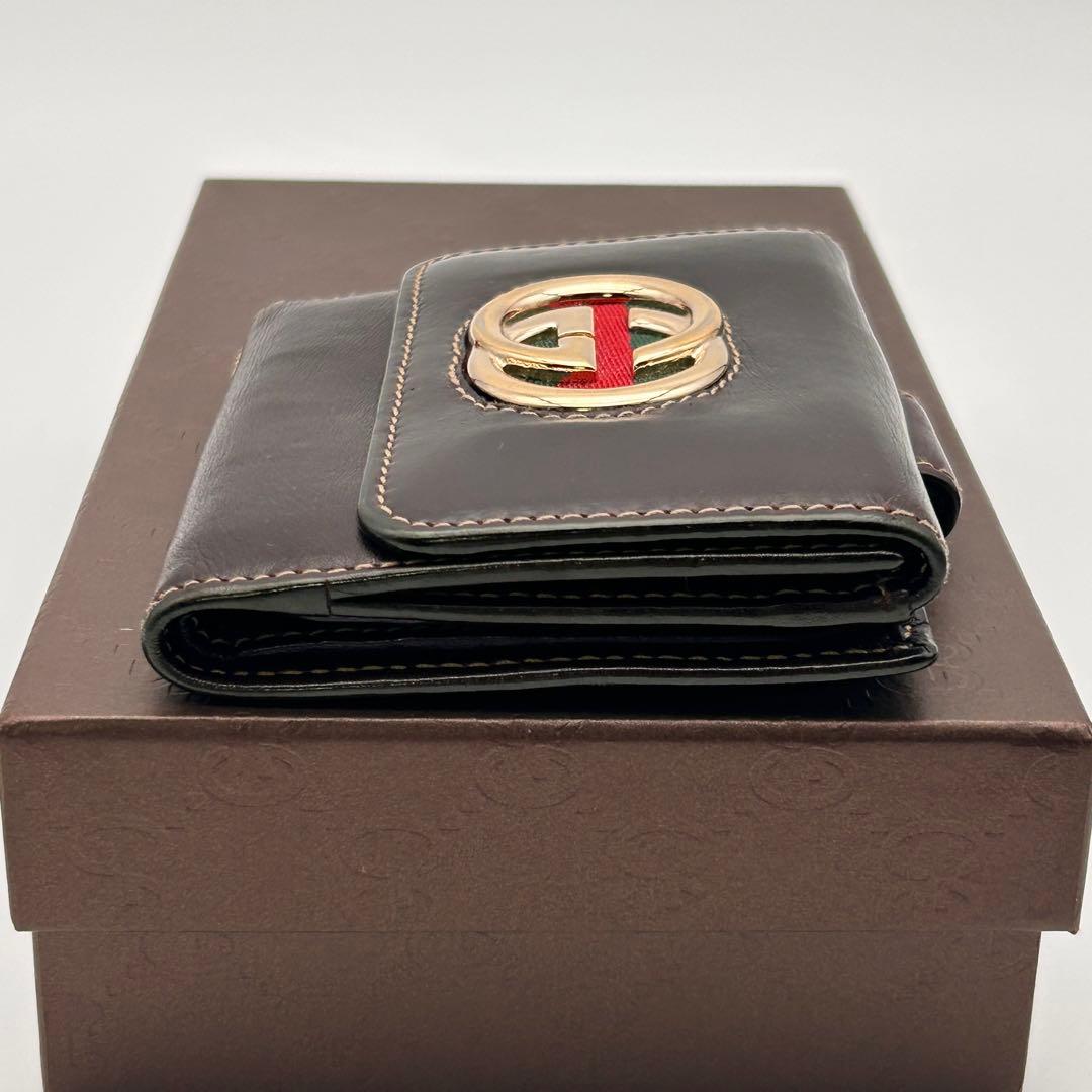 ✨美品✨ GUCCI 二つ折り財布 GG グッチ インターロック シェリーライン