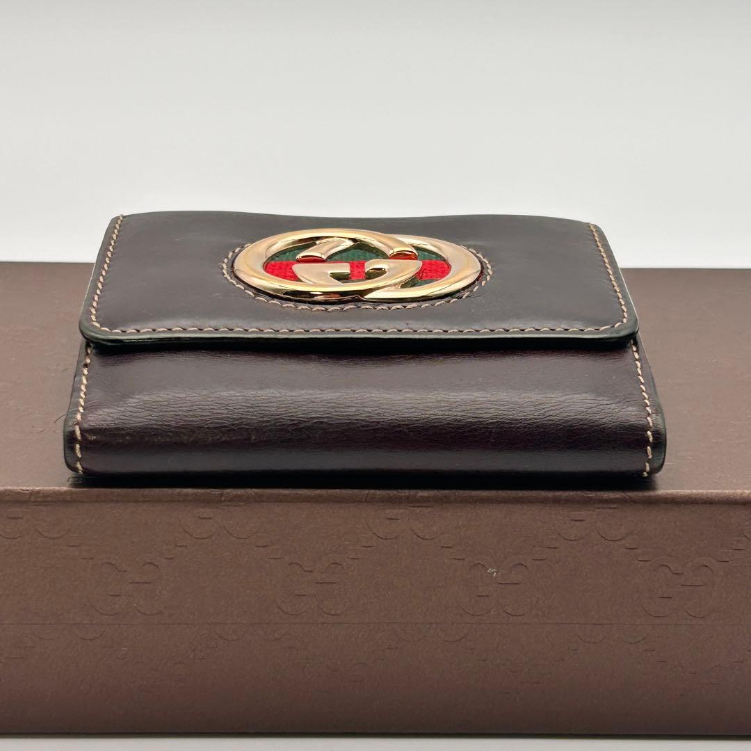 ✨美品✨ GUCCI 二つ折り財布 GG グッチ インターロック シェリーライン