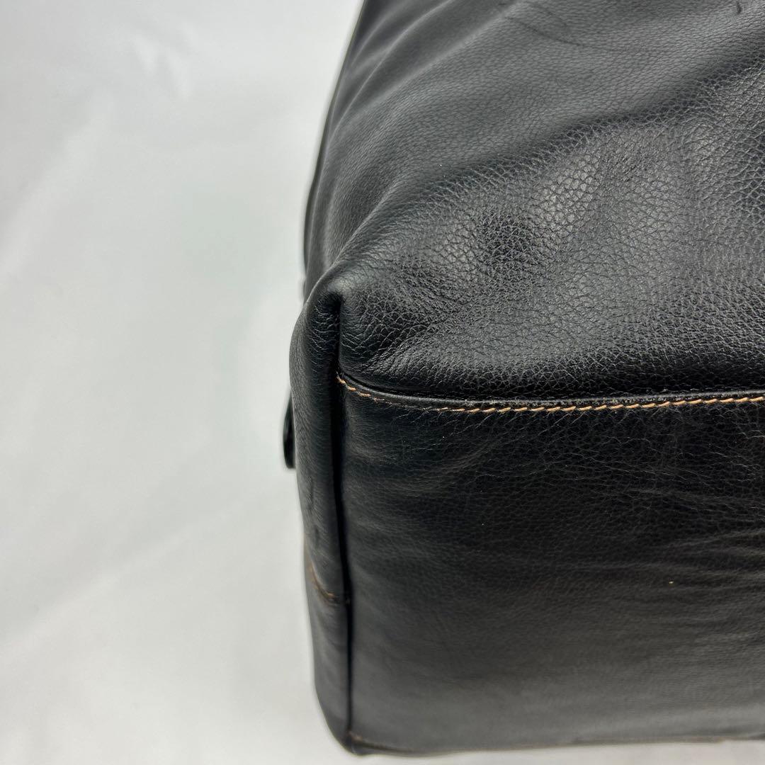 【美品】ダンヒル　ボストンバッグ　レザー　ロゴ金具　デカボストン　黒　2way