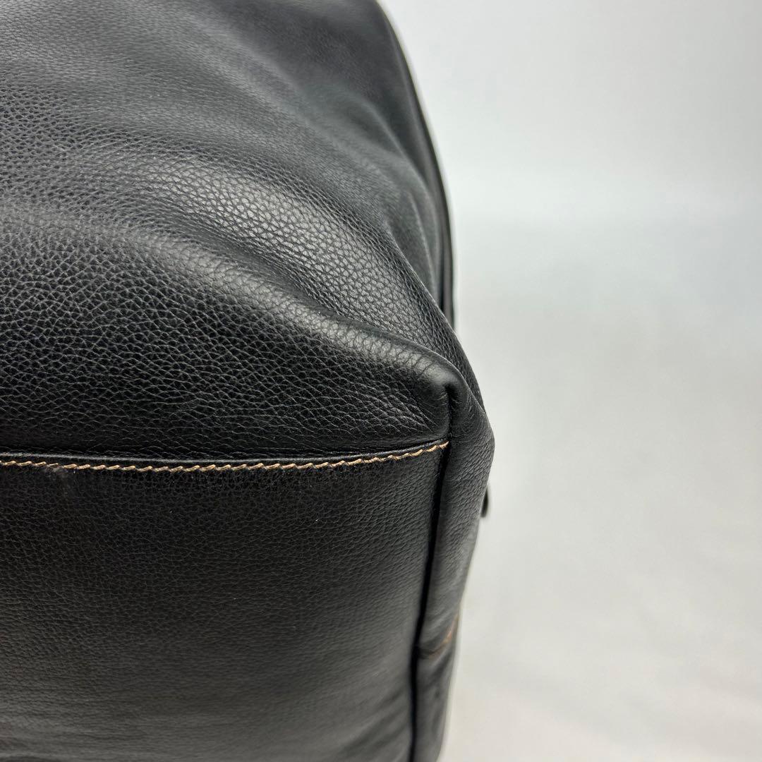 【美品】ダンヒル　ボストンバッグ　レザー　ロゴ金具　デカボストン　黒　2way