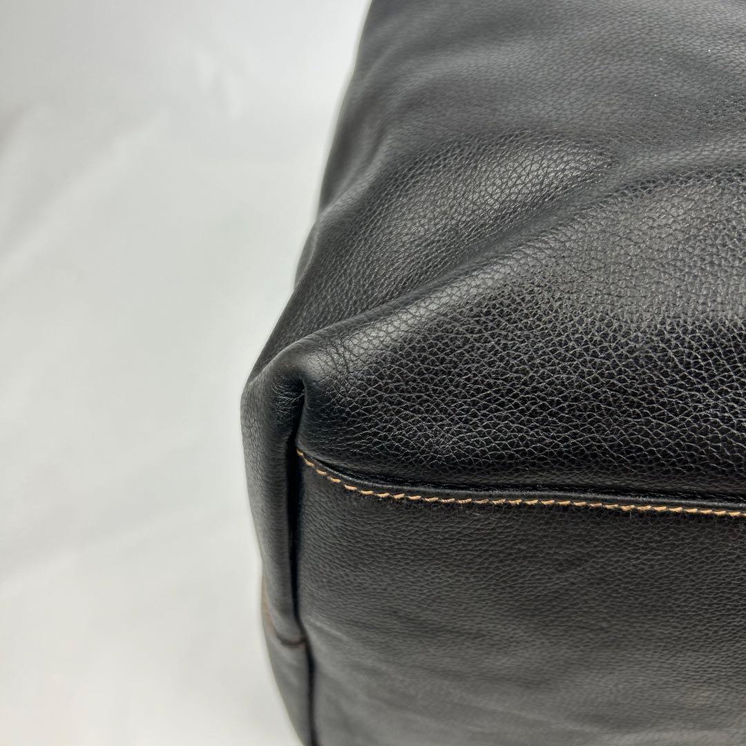 【美品】ダンヒル　ボストンバッグ　レザー　ロゴ金具　デカボストン　黒　2way