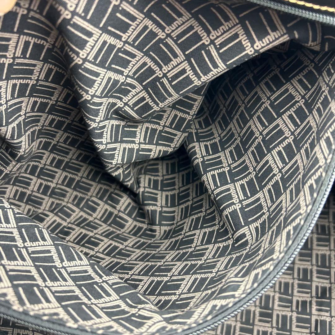 【美品】ダンヒル　ボストンバッグ　レザー　ロゴ金具　デカボストン　黒　2way