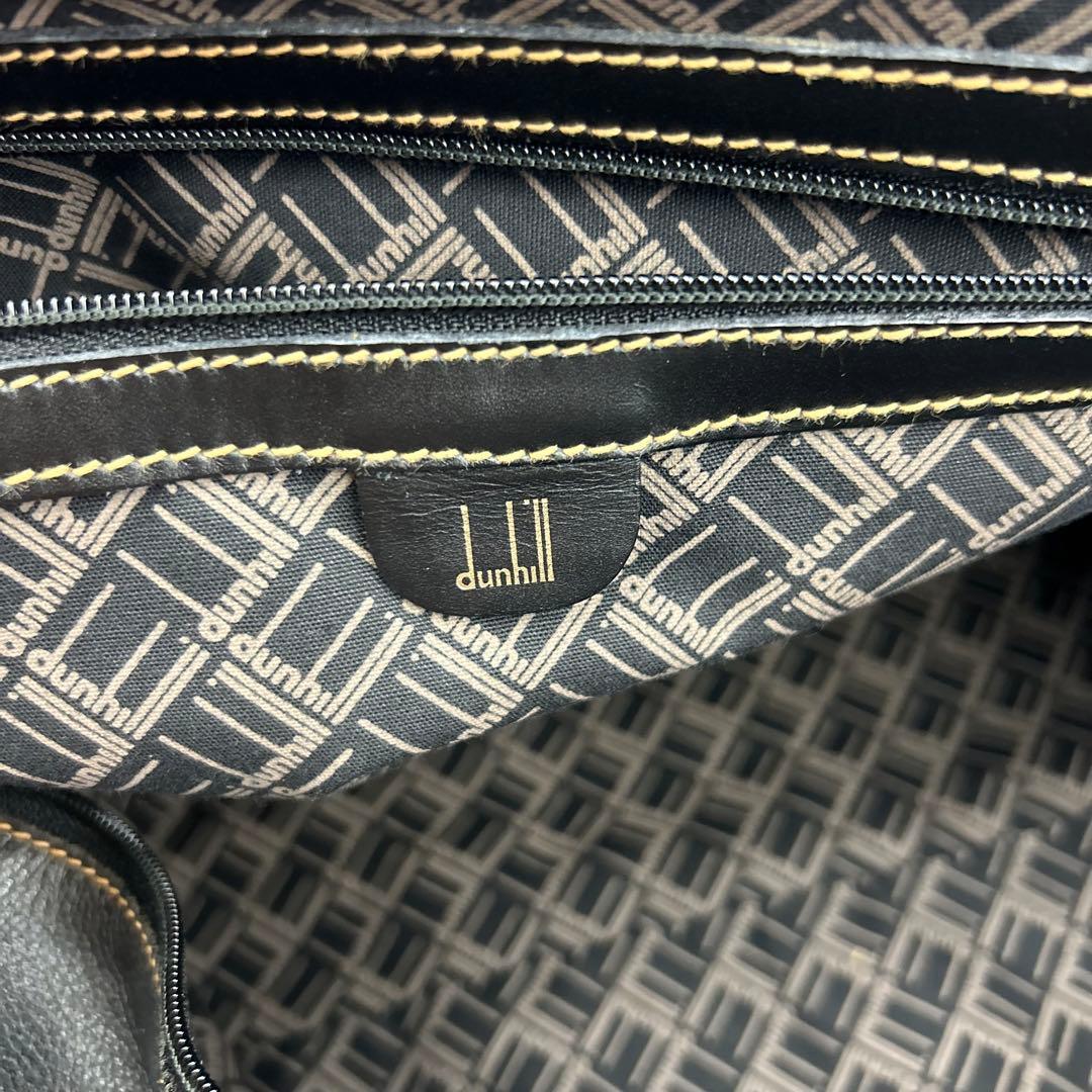 【美品】ダンヒル　ボストンバッグ　レザー　ロゴ金具　デカボストン　黒　2way