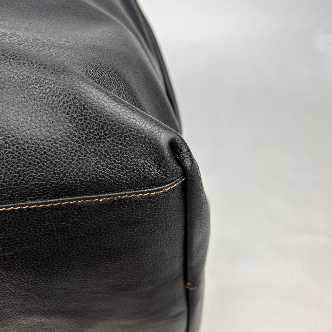 【美品】ダンヒル　ボストンバッグ　レザー　ロゴ金具　デカボストン　黒　2way