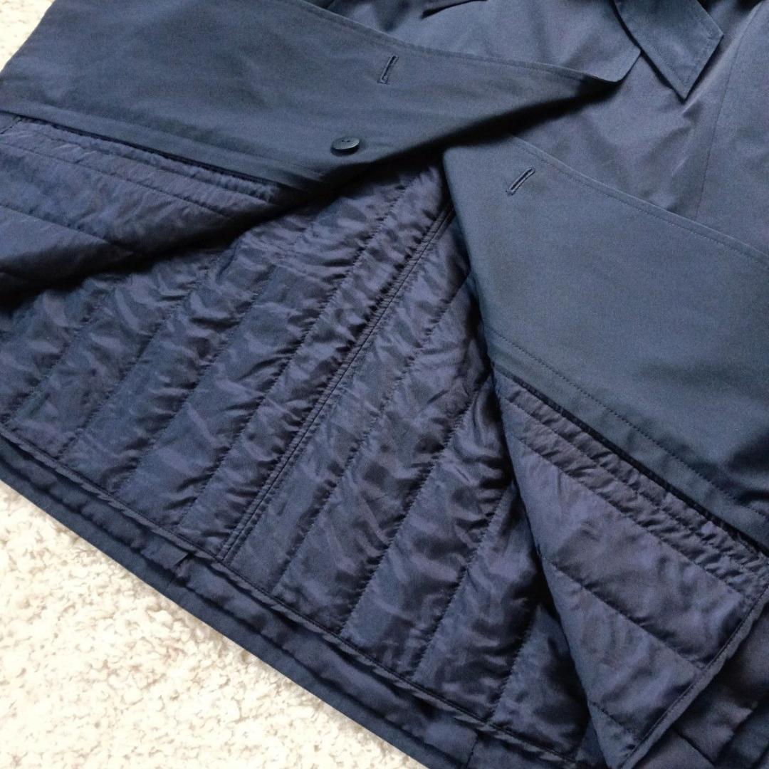 美品　Leilian レリアン　中わたライナー付きトレンチコート　日本製　紺