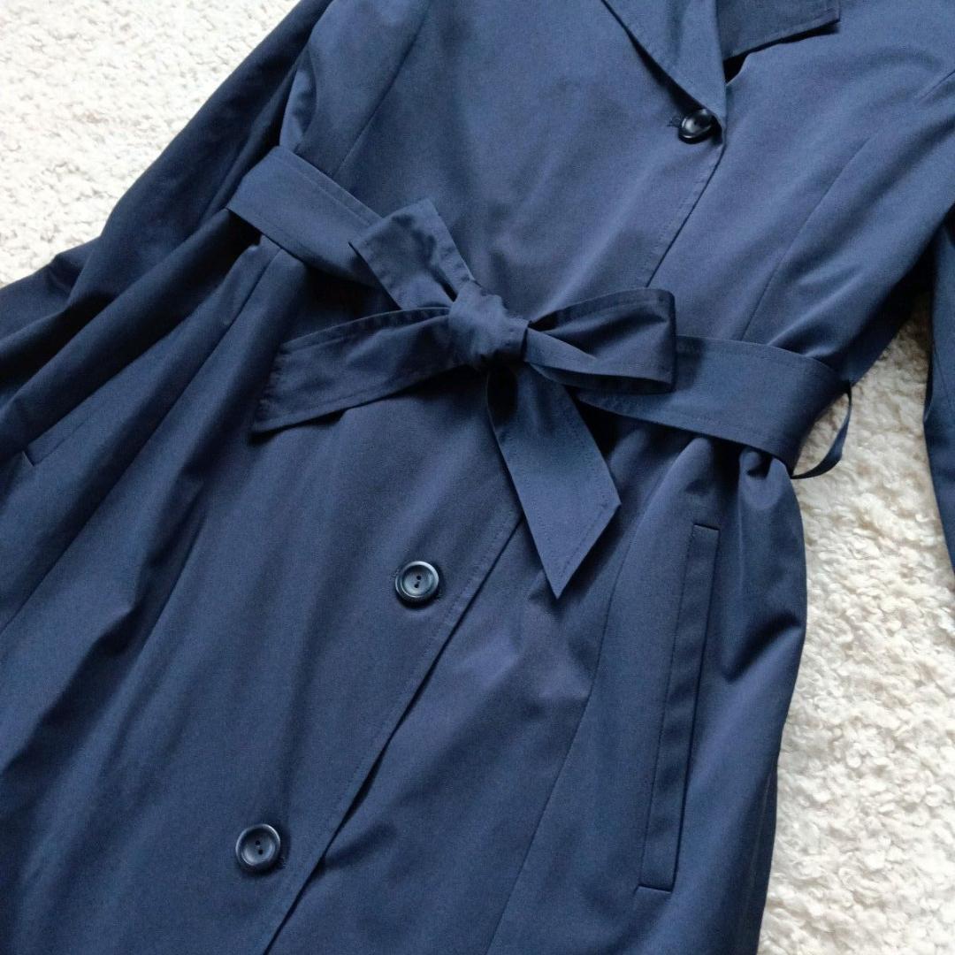 美品　Leilian レリアン　中わたライナー付きトレンチコート　日本製　紺