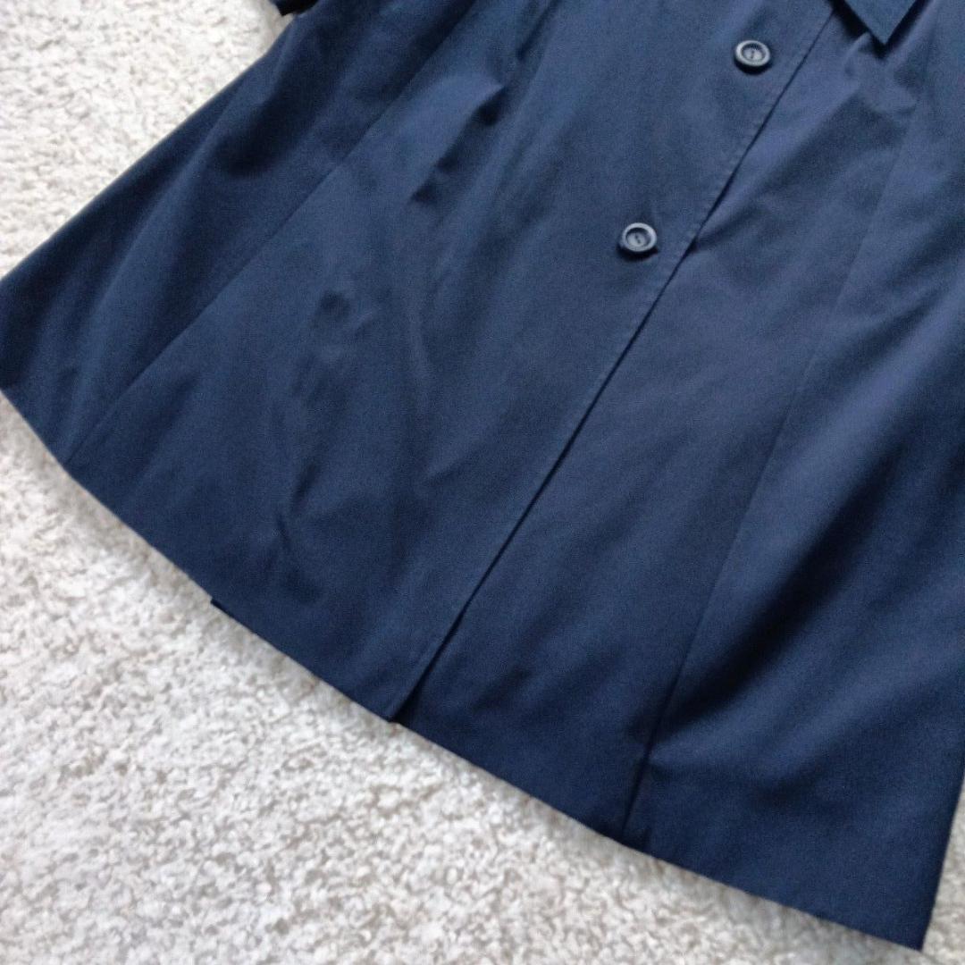 美品　Leilian レリアン　中わたライナー付きトレンチコート　日本製　紺