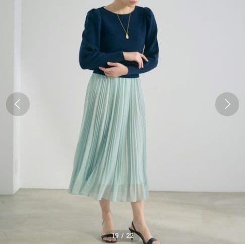ANAYI アナイ サークルロープ柄プリーツスカート シアープリーツスカート