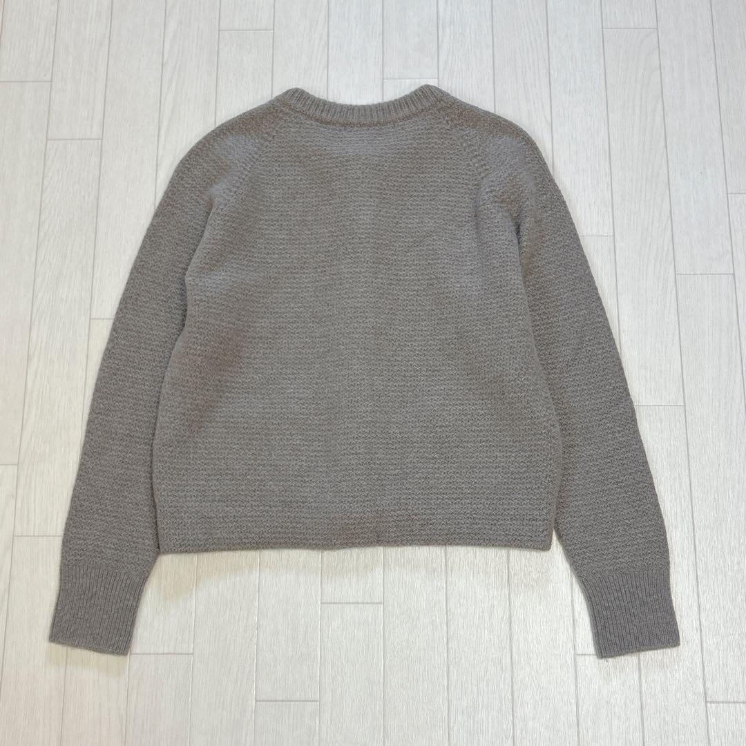 ジョリーミニョン カシミヤ混 鹿の子編み くるみボタンカーディガン グレージュ