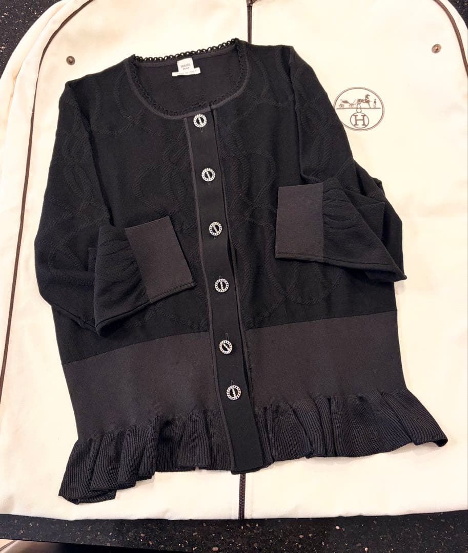 【merci】遊び心溢れるHERMES Palefroiカーディガンシルク