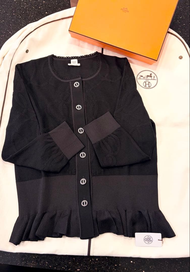 【merci】遊び心溢れるHERMES Palefroiカーディガンシルク