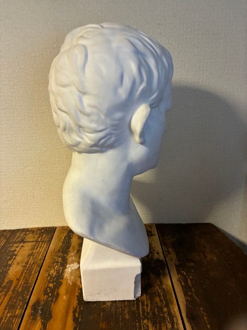 石膏像　アグリッパ　デッサン　美術　絵画　オブジェ　彫刻　アート　※割れ、穴有り