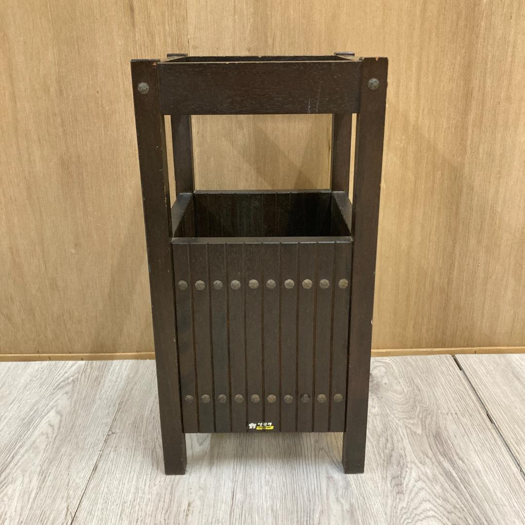 オールドカリモク　傘立て　木製　ビンテージ家具　昭和レトロ家具