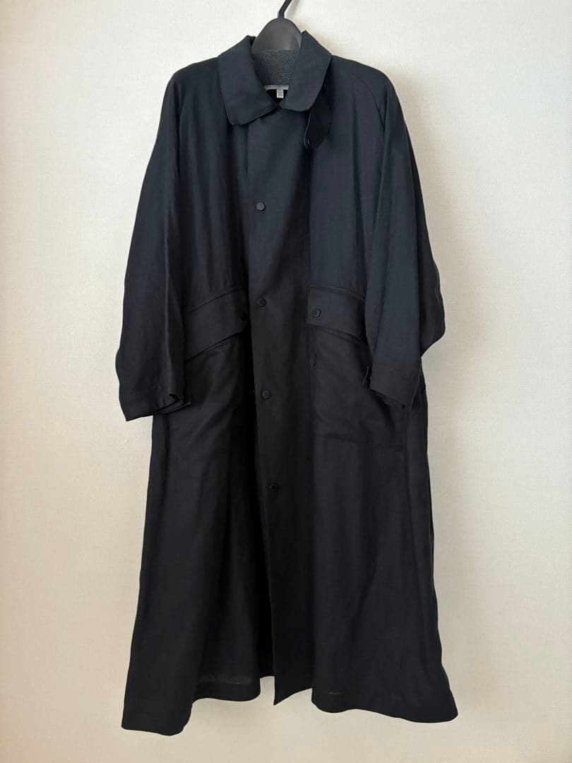 【未使用】HYKE /ハイク LINEN RIDING COAT コート黒