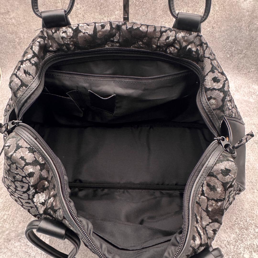 バッグ Black Leopard Large Boston Bag Y2K 00s